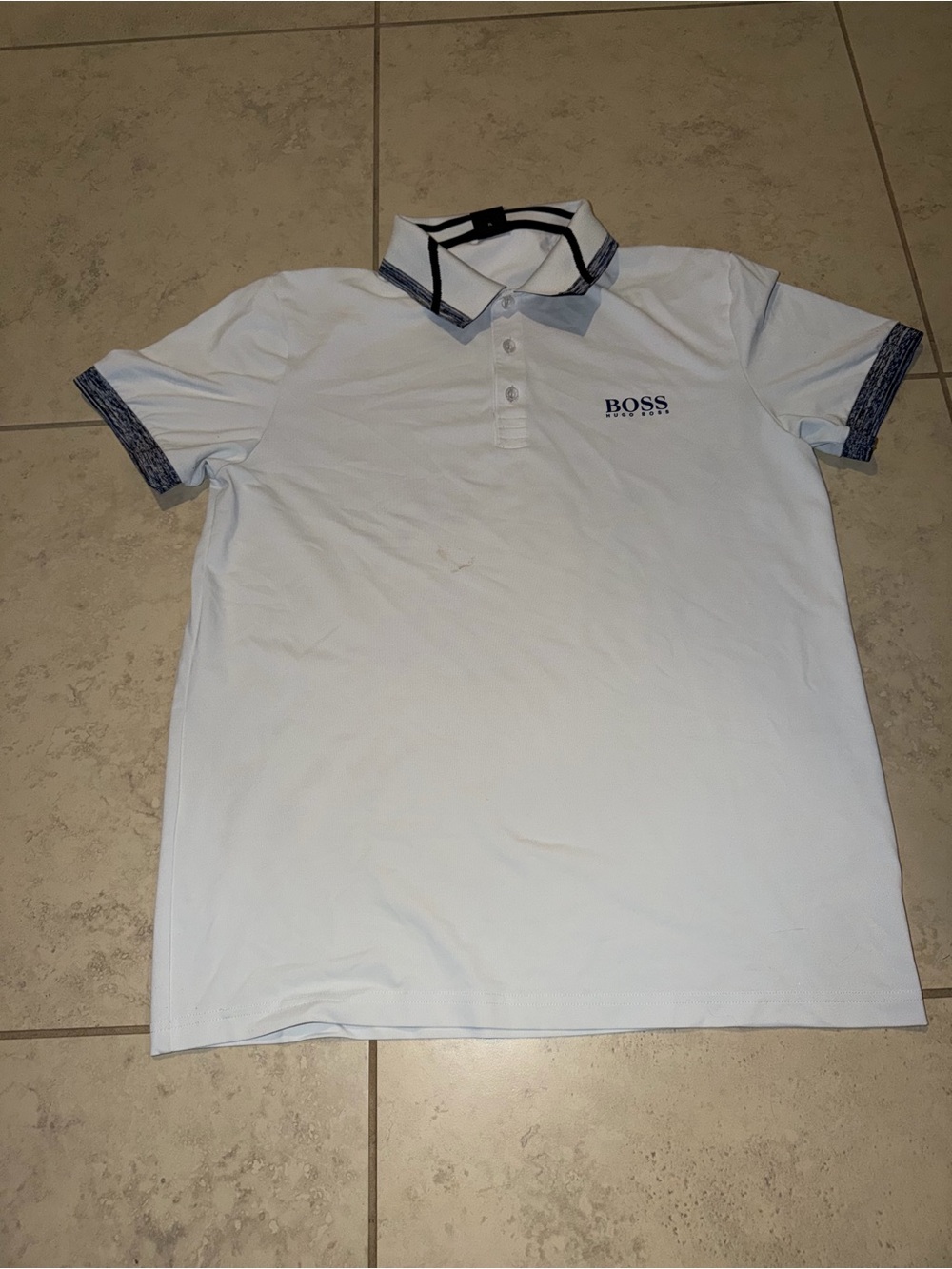 Hugo Boss Slim Fit Stretch Polo Shirt - White - Men's XL